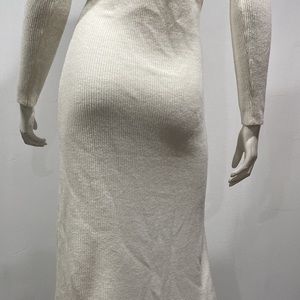 Full length white knit dress